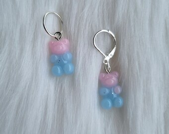 Gummy Bear stitch markers | Progress keepers | Knitting accesories | Blue and pink gummy bear