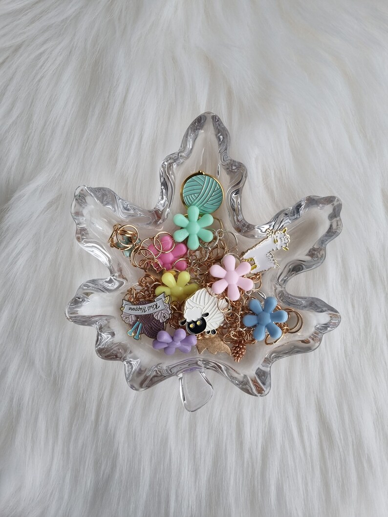 Knitting Row Counter Coral Leaf Chain Row Counter 4, 6, 8, 10, 12 Rings