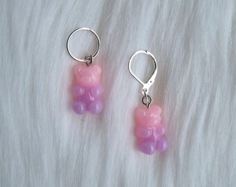 Gummy Bear stitch markers | Progress keepers | Knitting accesories | Pink and purple gummy bear