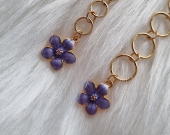 Knitting row counter flower purple | Chain row counter | 4, 6, 8, 10, 12 rings | customizable