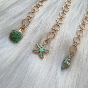 Knitting row counter summer beach themed green-tones | Chain row counter | 4, 6, 8, 10, 12 rings | customizable