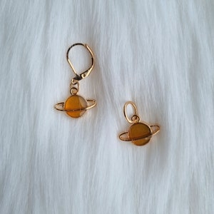 Planet yellow stitch markers | Progress keepers | Knitting accesories