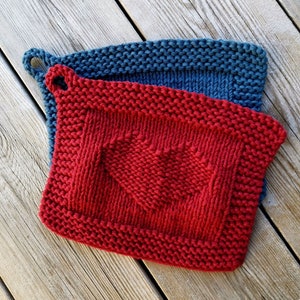 Heart Potholder - knit pattern|Potholder pattern|Instant Download|Beginner friendly|Interior knit|Simple knitting pattern
