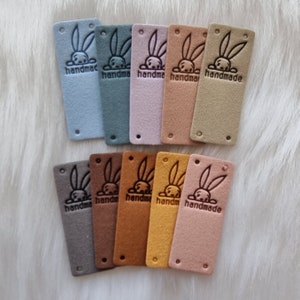 Faux Leather Labels - Handmade with love - Clothing labels - Tags for knitting - Centre Foldable Tags