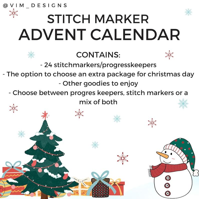 Advent Calendar 2023 Stitch marker calendar Gift for the knitter Christmas Calendar image 2