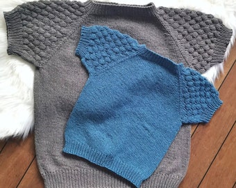Bubble Tee Adult - knit pattern|Garment pattern|Instant Download|Beginner friendly|Summer knit|Simple knitting pattern