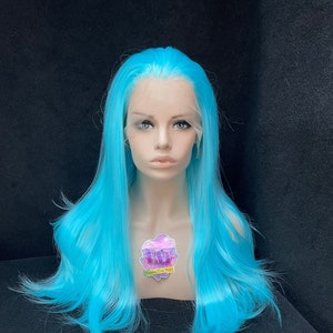 Light Blue Straight Lace Front Wig
