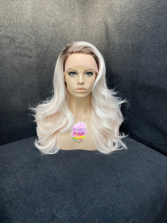 VNV Custom Colour - Platinum Peach - Layered Lace Front Wig  display picture 3