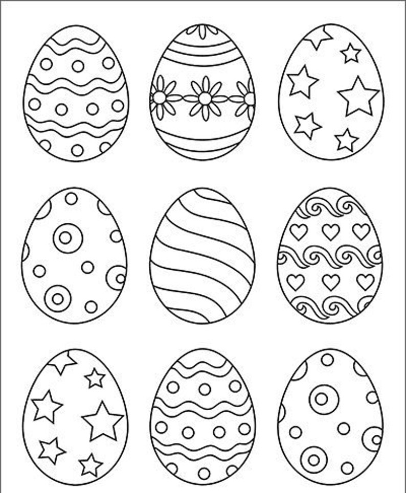 9 Easter Eggs Stencil Reusable Etsy
