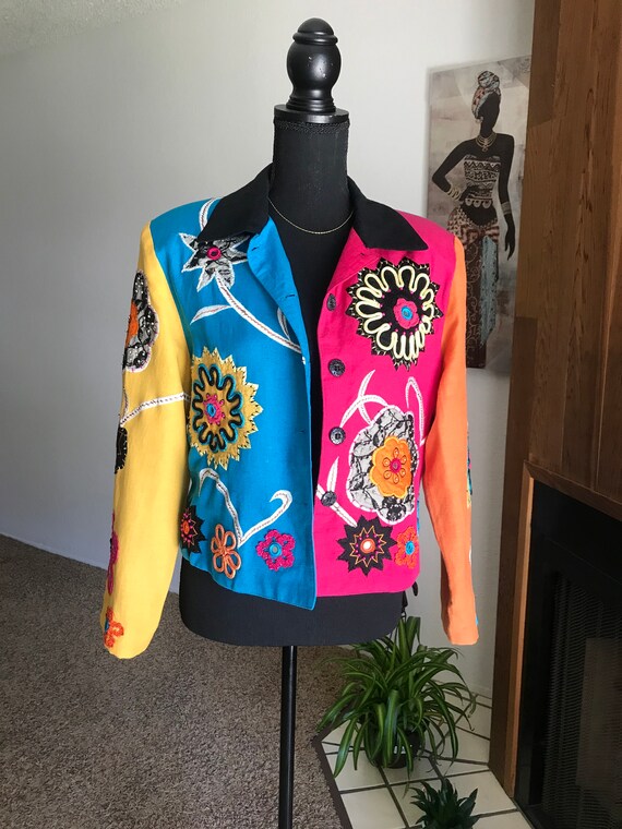 Corduroy Retro Jacket Corduroy blazer Floral blazer Floral Jacket Retro blazer Work to Weekend Corduroy blazer Fine wale cord