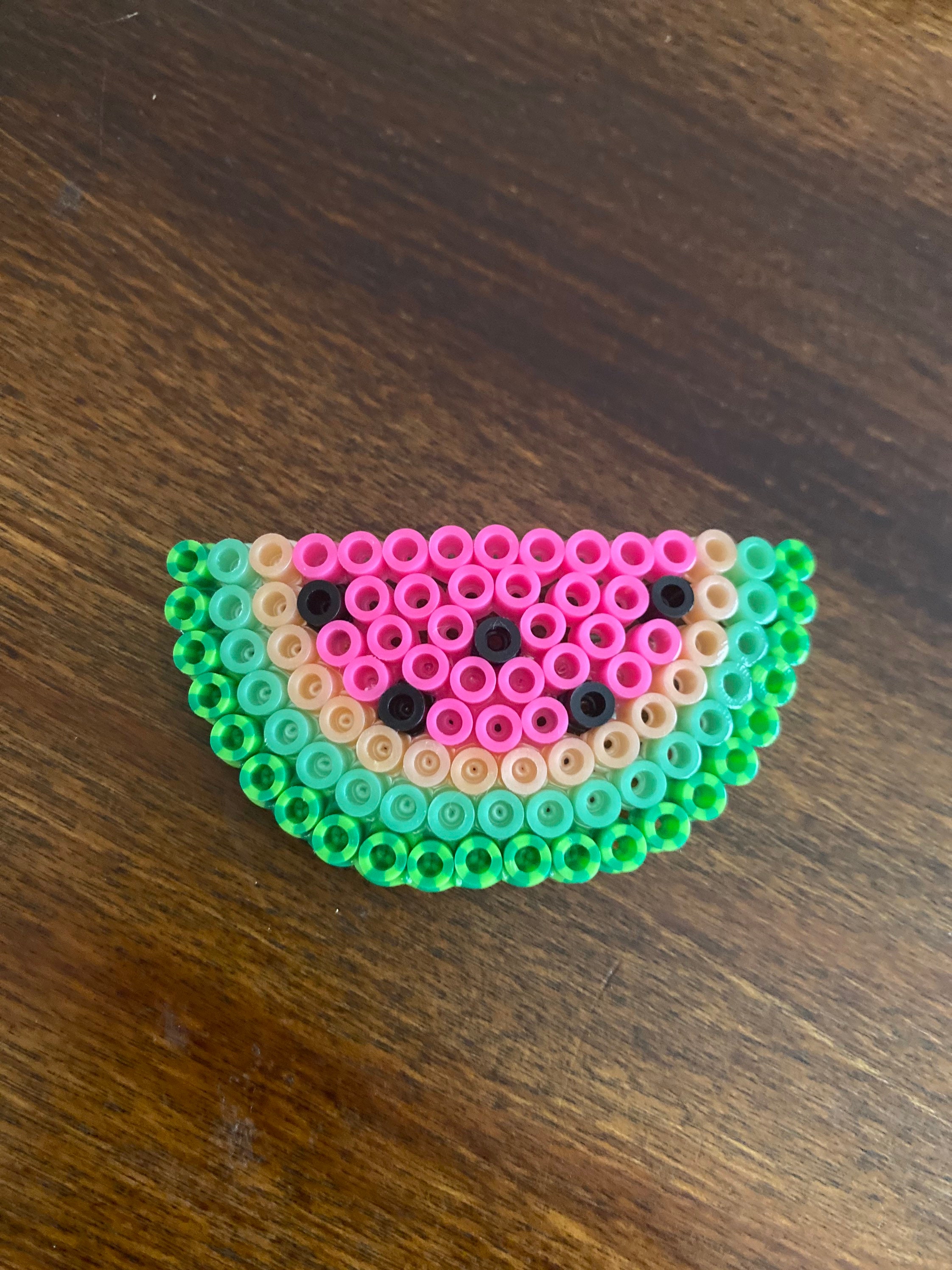 Watermelon 8 bit pixel perler bead hair clip pin or Etsy