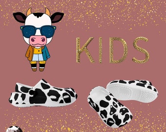 Kid's Cow print Clogs