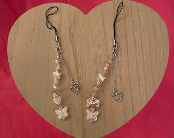 Matching Pink and White Phone Chains!
