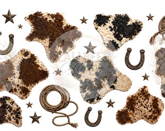 Cowhide Scatter Cowboy Western Rustic Tumbler Wrap | PNG| UV DTF| Digital Download | 16oz 20oz