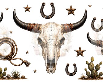 Longhorn Ridge Cowboy Western Rustic Tumbler Wrap | PNG| UV DTF| Digital Download | 16oz 20oz