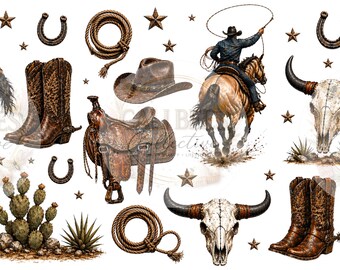 Dust & Leather Cowboy Western Rustic Tumbler Wrap | PNG| UV DTF| Digital Download | 16oz 20oz