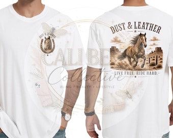 Live Free Ride Hard Cowboy Western Rustic | PNG| Digital Download | Shirt | Hoodie | Apparel
