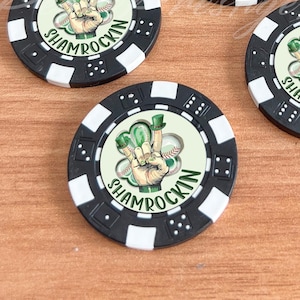 Benutzerdefinierte Pokerchips, Baseball Patrick Day Geschenk, Glücksklee-Pokerchip, Irish Day-Andenken, Kasino-Hochzeits-Pokerchips, Gastgeschenke