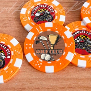 Sports Associations Logo Poker Chip, Golf Lover Poker Chips, Personalized Poker Chips for Hobby Clubs, Recreation Gifts