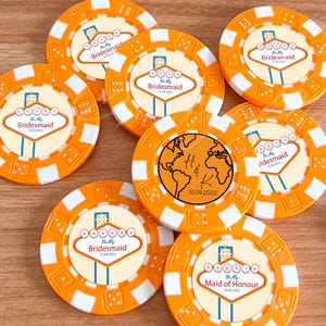 Personalized Destination Wedding Poker Chips, Las Vegas Casino Poker Chips, Wedding Favors, 25th Anniversary Keepsake, Groomsman Proposal