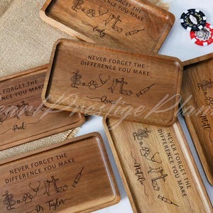 Veterinarian Appreciation Tray, Never Forget The Difference You Make, Wooden Keepsake for Vet Clinic, Retirement Gift, Gradaution Gift