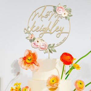 Rose Wedding Cake Topper, Outdoor Floral Cake Decor, Engagement Cake Topper, Birthday/Baptism/Graduation Cake Topper