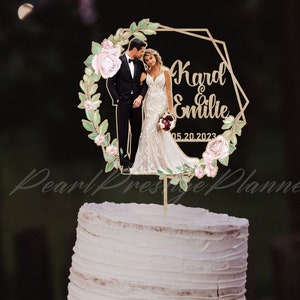 Couple Portrait Cake Topper, Design Your Own Cake Topper, Custom Text/Image/Logo/ Cake Topper, Wedding Cake Topper