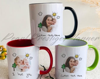 Muttertagskaffeetasse, individuelle Fototasse mit Namen, Beste Mama Tasse, Tasse für neue Mama, Babymitteilungsgeschenk für Mama