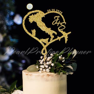 Benutzerdefinierte Italien Karte Hochzeitstorte Topper, Herz Umriss mit Initialen Cake Topper, Hochzeitsdeko, Geschenk Hochzeit