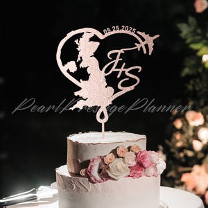 Hochzeitstorte Topper Landkarte, Tortenstecker Hochzeit, Tortenstecker personalisiert, Tortenstecker personalisiert, Andenken Torte