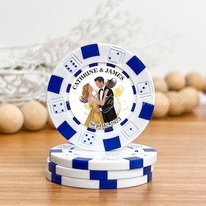 Custom Wedding Poker Chip, Design Your Image/Text/Name Casino Chip, Full Color printed Poker Chip, Couple Married Gift, Wedding Keepsake