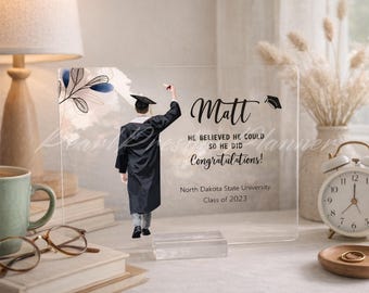 Personalized Graduation Plaque, Class of 2026 Gifts for Him, College Grad Gift, Happy Graduate Gifts for Son