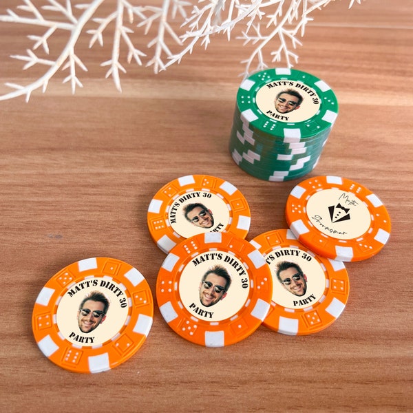 Personalized Poker Chips, Wedding Casino Poker Chips, Printed Your Image/Text/Logo Poker Chips, Couple Anniversary Gift, Poker Player Gift