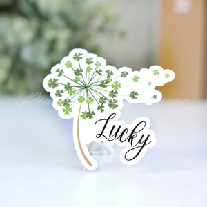 Lucky Clover Sticker, Shamrock Sticker, Laptop Sticker, Bottle Sticker, Seasonal Planner Sticker, Personalized St Patrick&#39;s Day Gift