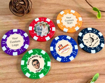 Benutzerdefinierte Foto-/Text-/Logo-Pokerchips, entwerfen Sie Ihr eigenes Pokerset, Souvenirs zum Firmenjubiläum, Hochzeitsgeschenke, Andenken an die Weihnachtsfeier