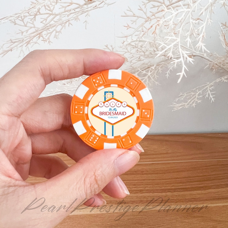 Pokermarker för bröllop i Las Vegas, pokermarker för marskalken i kasinot, present att vara min best man, frieripresent för brudtärnor, bröllopsgåvor bild 9