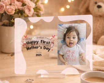Regalo para el primer Día de la Madre, marco de fotos personalizado, placa acrílica personalizada con foto del bebé, regalo para mamá primeriza, regalo para mamá de parte del bebé, recuerdo 2026