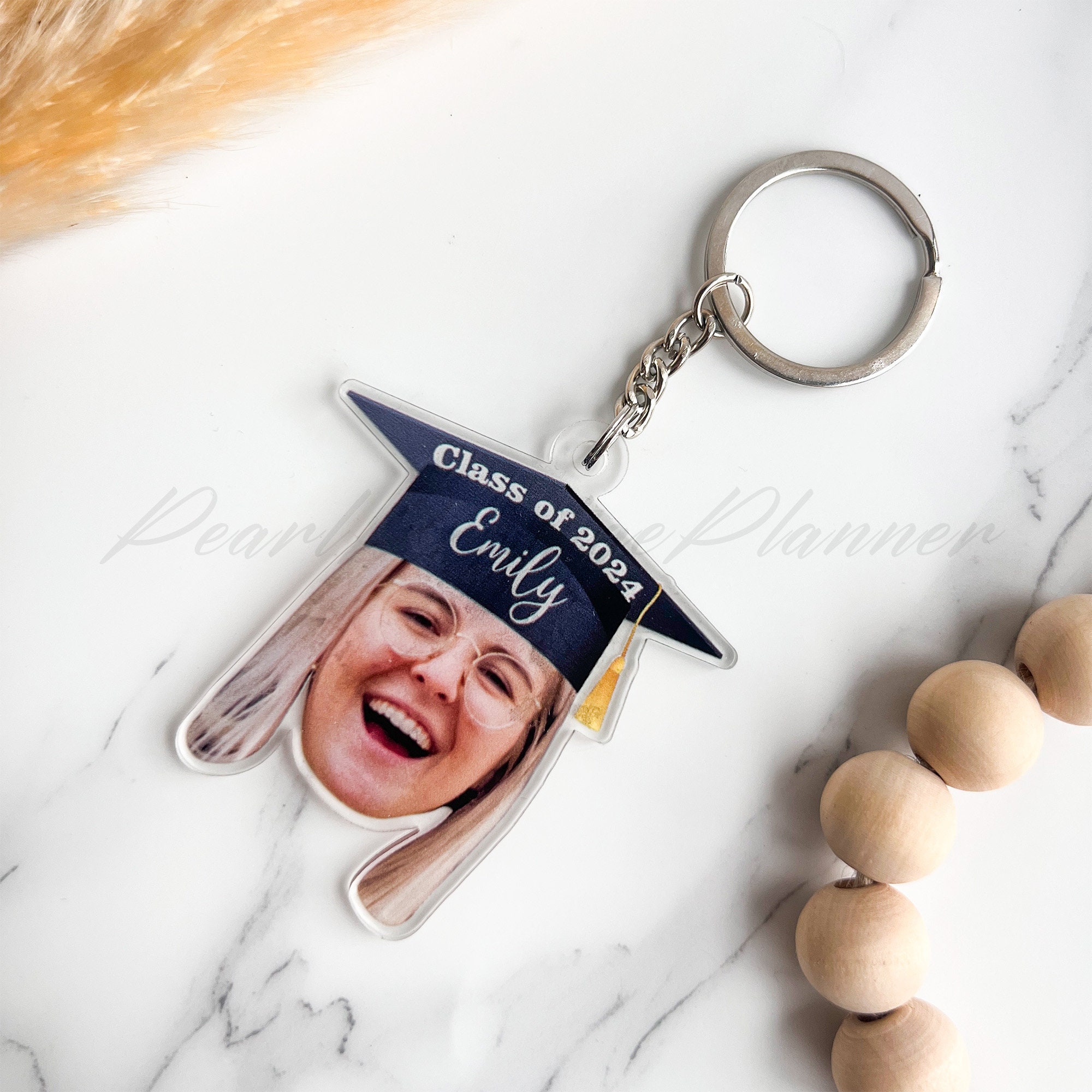 Graduation Key Rings Ideas Funny Graduation Photo Keychain, Personalized Graduates Portrait ...
