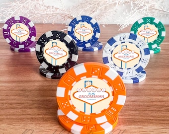 Las Vegas Wedding Poker Chips, Groomsman Casino Poker Chips, Be My Best Man Gift, Bridesmaid Proposal Gift, Wedding Favors