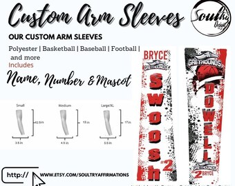 Personalized Arm Sleeve |Custom Arm Sleeves | Basketball Gifts | Basketball Gifts for Girls| Basketball Gifts for Boys |Compression Sleeves