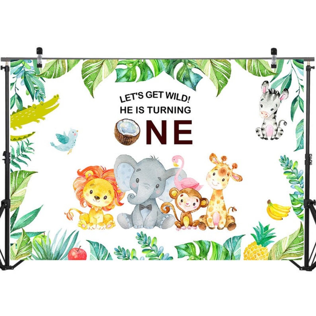 Wild One Safari Backdrop: Jungle Animals First Birthday - Etsy