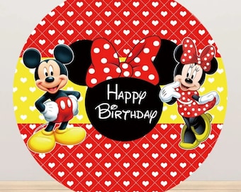 Mickey Mouse Birthday Backdrop: Cartoon Photo Background