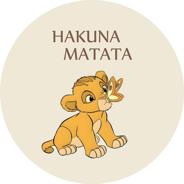 Lion King Simba Round Backdrop Cover Baby Shower The 1st Birthday Circle Fabric Elastic Photo Background Banner Kids Gifts