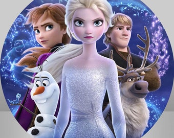 Frozen Princess Backdrop: Elsa, Anna, and Friends Birthday Party Decor