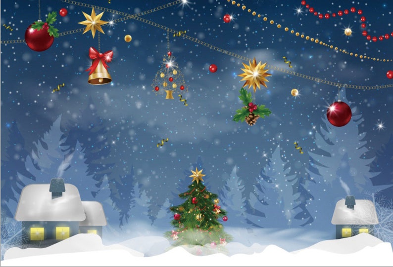 Christmas Backdrop, Merry Christmas, for Photograph, Background Cloth ...