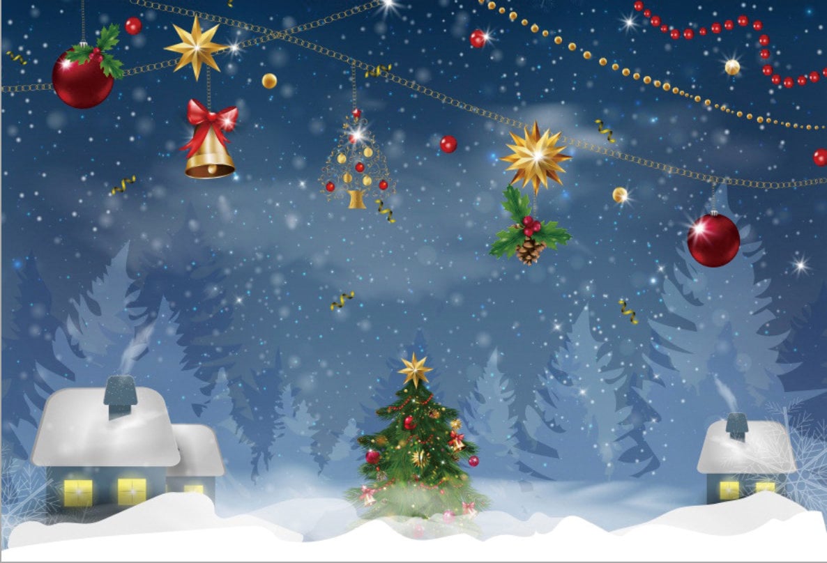 Christmas Backdrop, Merry Christmas, for Photograph, Background Cloth