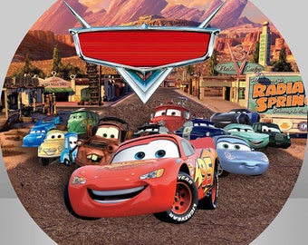 Fondo de Disney Cars, decoración para fiesta de cumpleaños de Macqueen