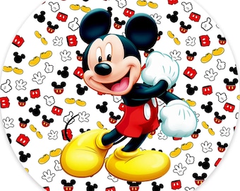 Mickey Mouse Round Backdrop: Kids Birthday Party Photo Cover