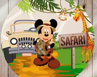 Mickey Mouse Disney Round Backdrop Kids Photo Background Birthday Party Backdrop Cartoon Girl Photography Cover Baby Shower Decor