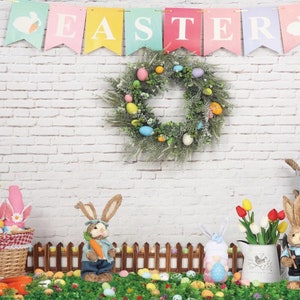 Easter Backdrop, Rabbit Photograph Backdrop, Parties Photograph, Party Decor, Backdrops & Props, Gifts ,Party Background for Photo Studio